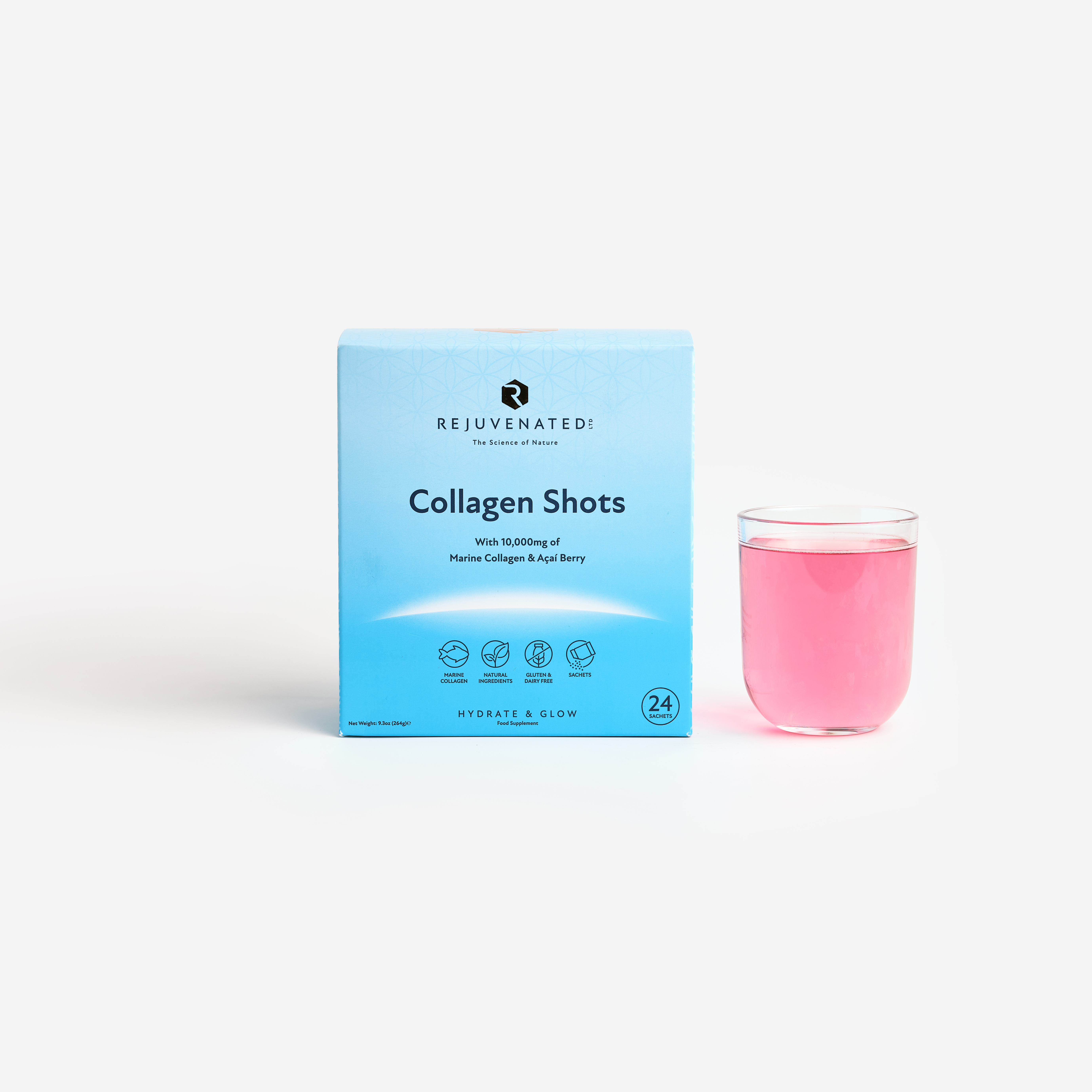 Колагенові шоти для красивої шкіри з ягодами Асаї Rejuvenated Collagen Shots with Marine Collagen & Acai Berry
